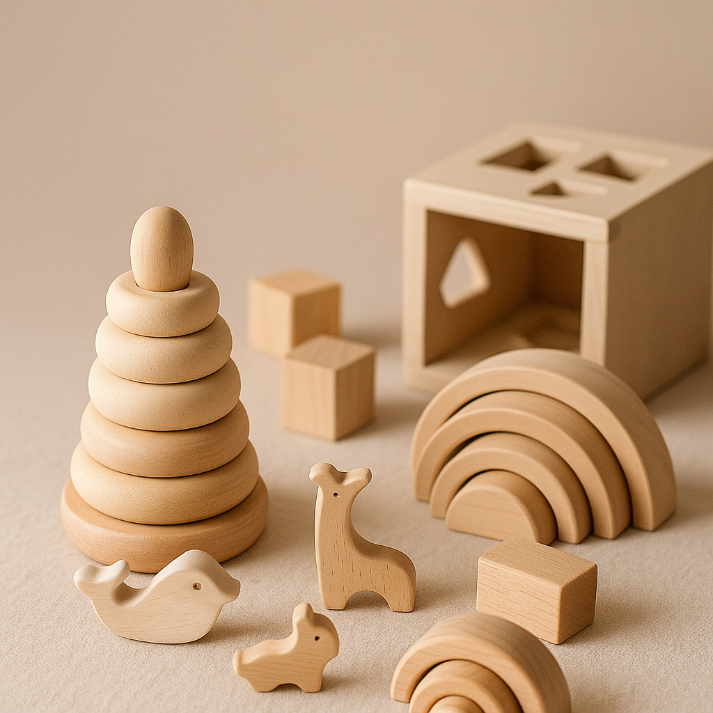 Scandinavian wooden toy set
